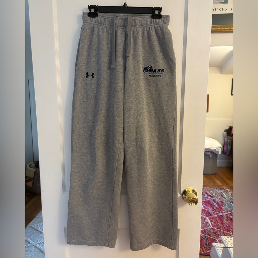 UMASS Boston Athletics Grey Under Armour Sweatpants Unisex MEDIUM